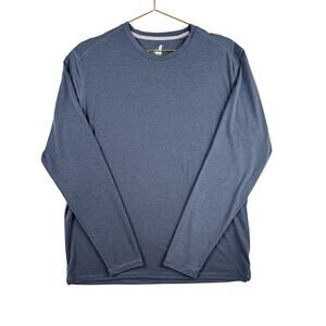 Johnnie-O Featherweight Crewneck Pullover Medium Heather Blue UPF 50 Performance